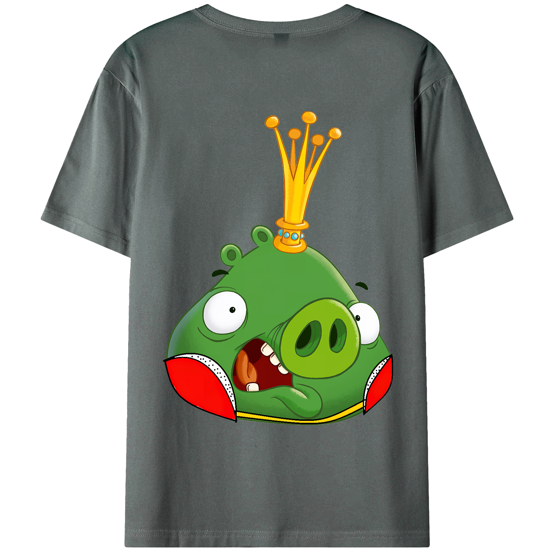 （画像用） Angry Birds アングリーバード 綿100％ メンズ半袖Tシャツ（バックプリント） 通気性